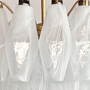 Lampadario Poliedri | Vetro di alabastro bianco