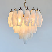 Lampadario Poliedri | Vetro di alabastro bianco