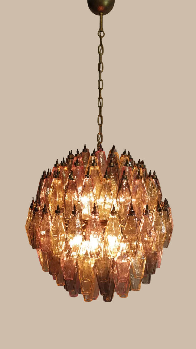 Lampadario Poliedri | Rosa, Giallo e Verde