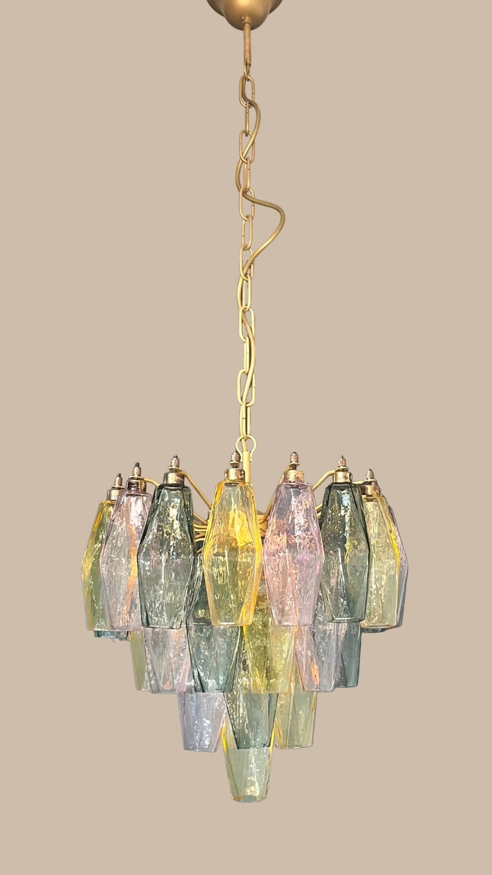Lampadario in vetro di Murano Poliedri | Multicolore