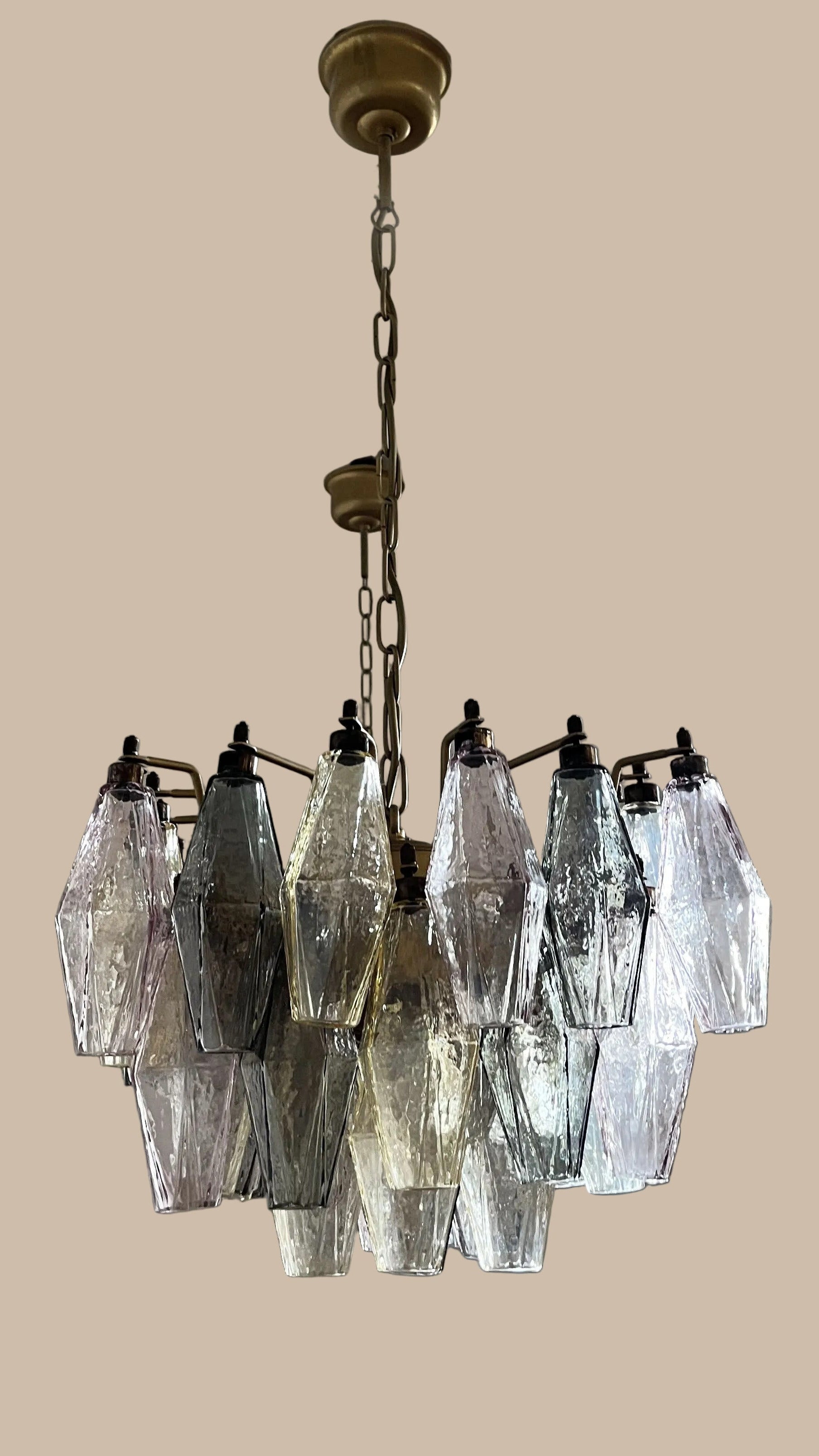 Lampadario Poliedri | Rosa, Giallo e Verde