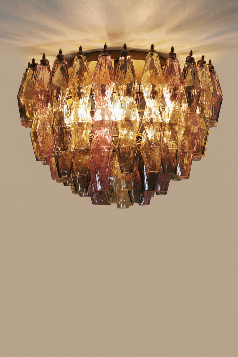 Lampada da soffitto Poliedri | Rosa, Giallo e Verde