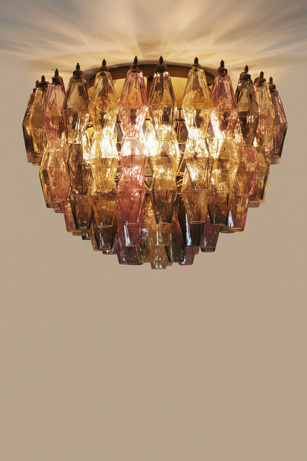 Poliedri Ceiling Light | Pink, Yellow and Green