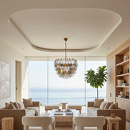 Lampadario a sospensione in ottone e oro | Multicolore