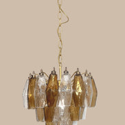 Lampadario Poliedri | Vetro Trasparente e Fumè