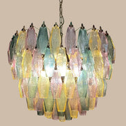 Lampadario a sospensione in ottone e oro | Multicolore