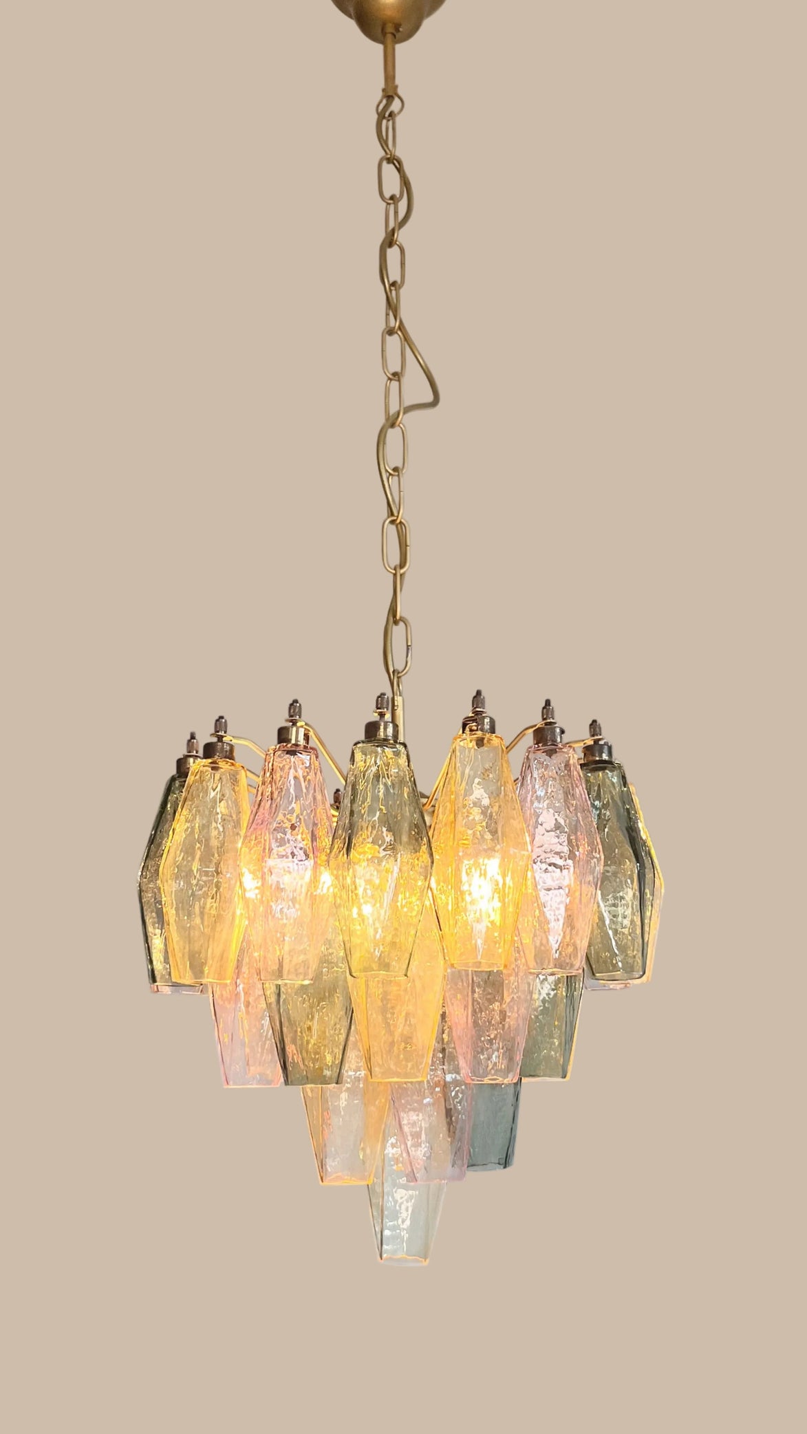 Lampadario in vetro di Murano Poliedri | Multicolore