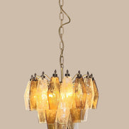 Lampadario Poliedri | Vetro Trasparente e Fumè