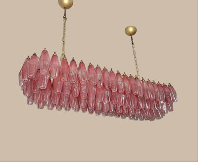 Lampadario in vetro di Murano poliedri bianco alabastro | montatura in ottone e oro