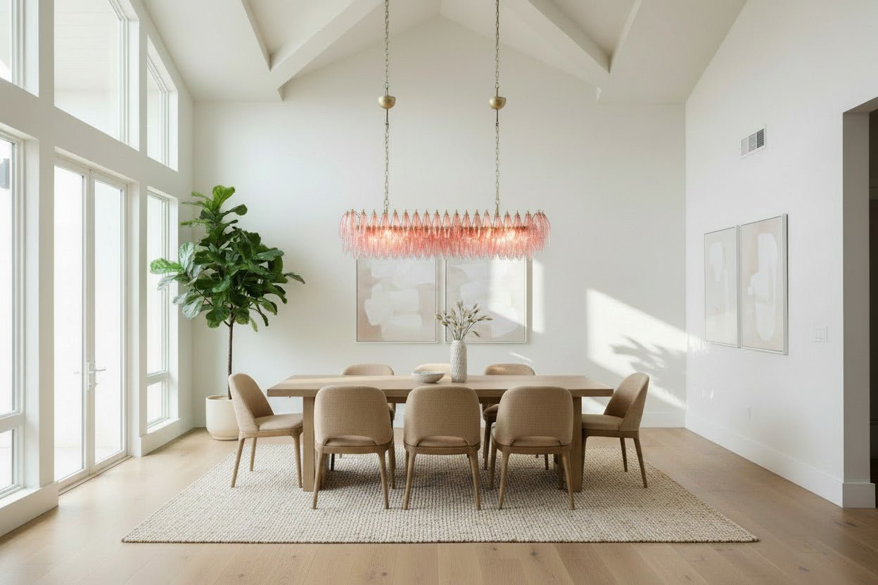Lampadario in vetro di Murano poliedri bianco alabastro | montatura in ottone e oro