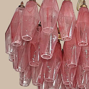 Lampadario in vetro di Murano poliedri bianco alabastro | montatura in ottone e oro