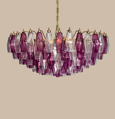 Poliedri Chandelier | Amethyst and Clear