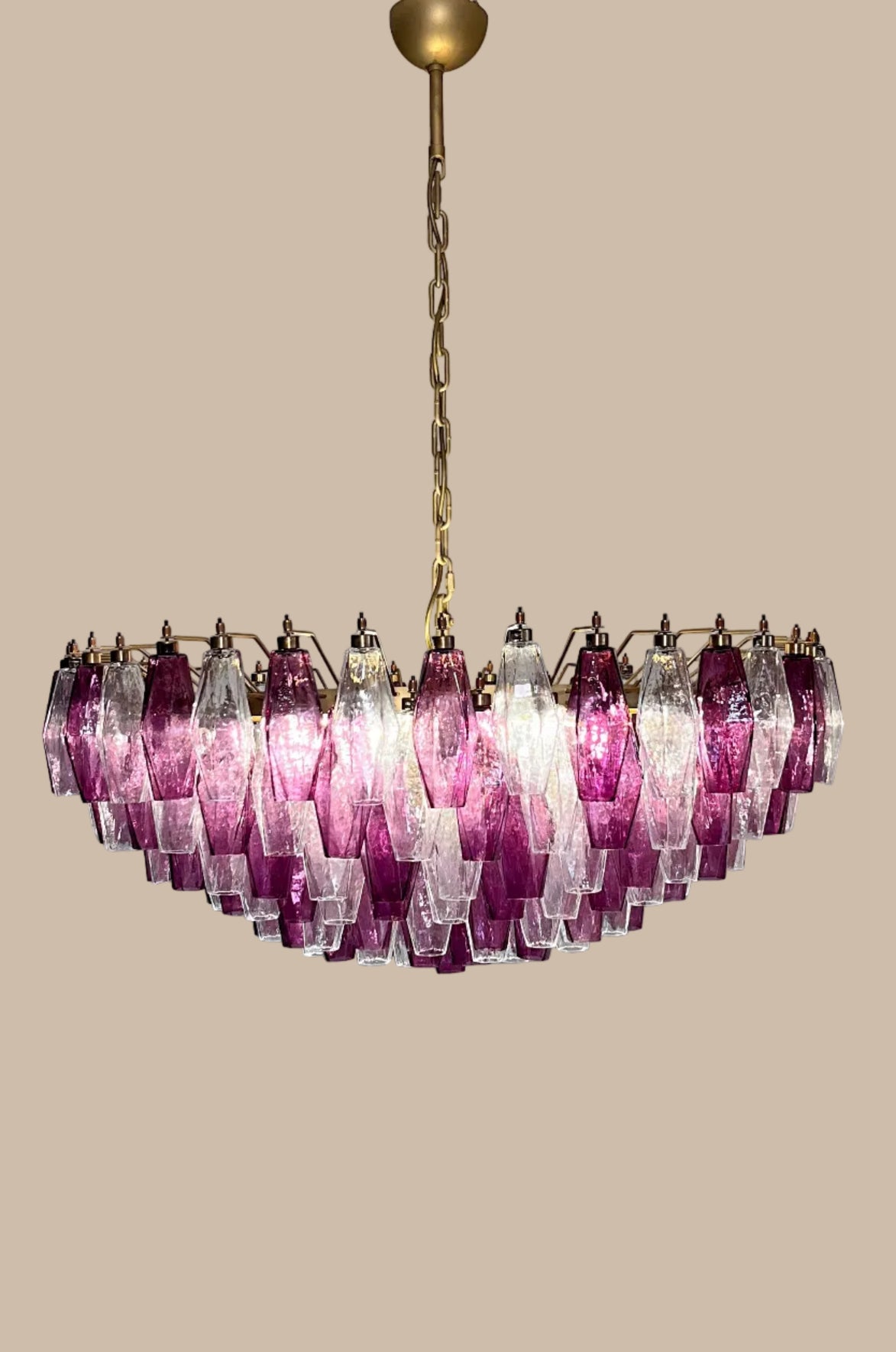 Lampadario Poliedri | Ametista e Trasparente