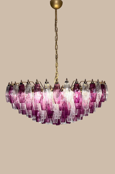 Poliedri Chandelier | Amethyst and Clear