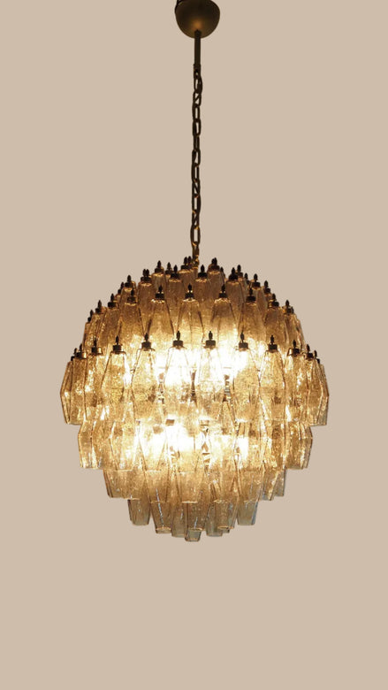 Poliedri Pendant Chandelier | Smoked Glass