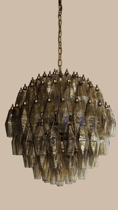 Poliedri Pendant Chandelier | Smoked Glass