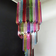 Lampadario a spirale in cristallo prismatico | Multicolore