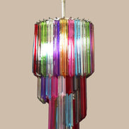 Lampadario a spirale in cristallo prismatico | Multicolore