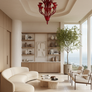 Ruby Red Murano Glass Chandelier | floral arms, chalice lamp holders, pendant drop
