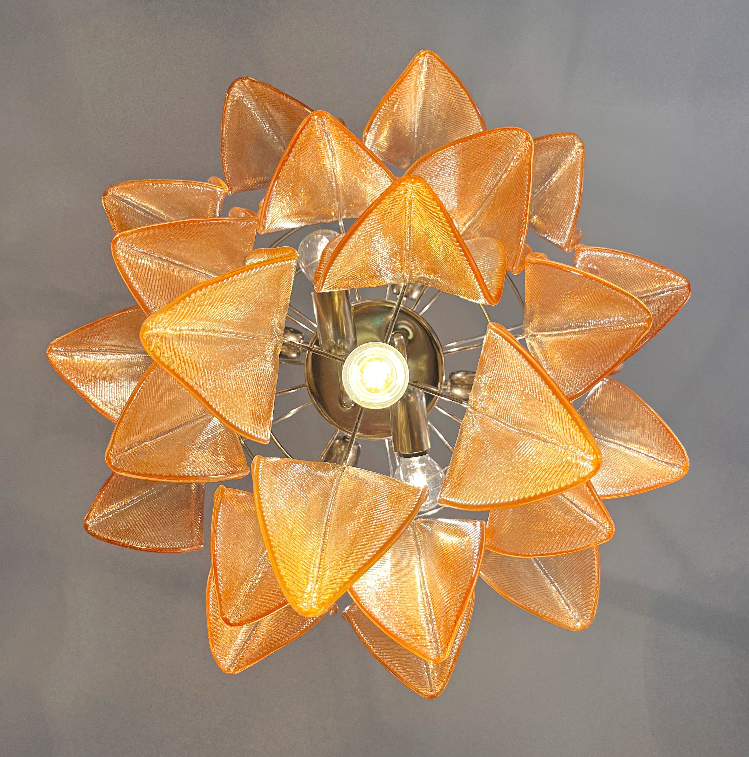Lampadario Murano Rondini Ambra | Stile vintage Mazzega