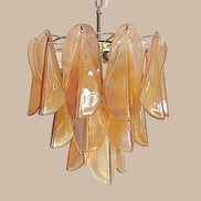 Lampadario Murano Rondini Ambra | Stile vintage Mazzega