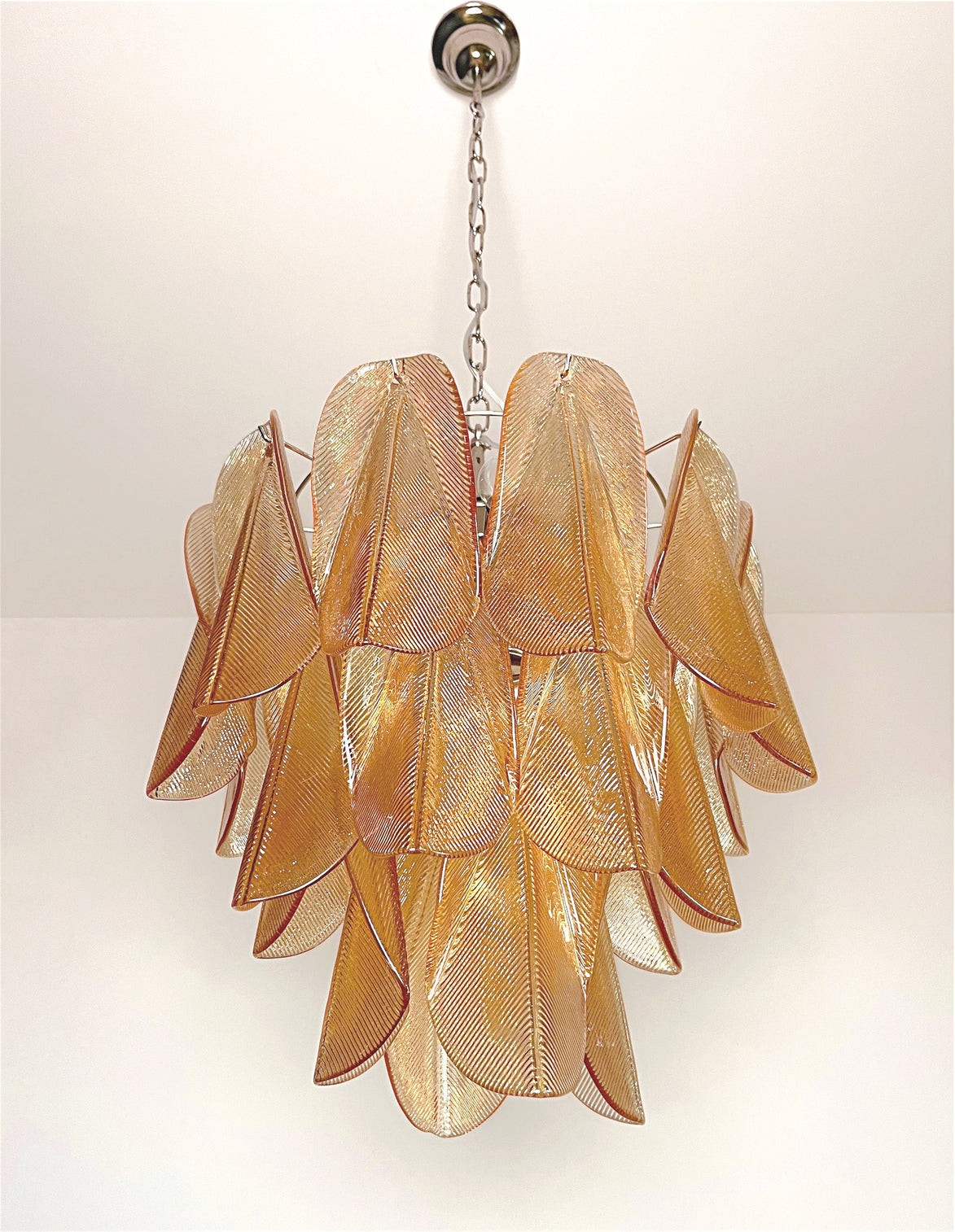 Lampadario Murano Rondini Ambra | Stile vintage Mazzega