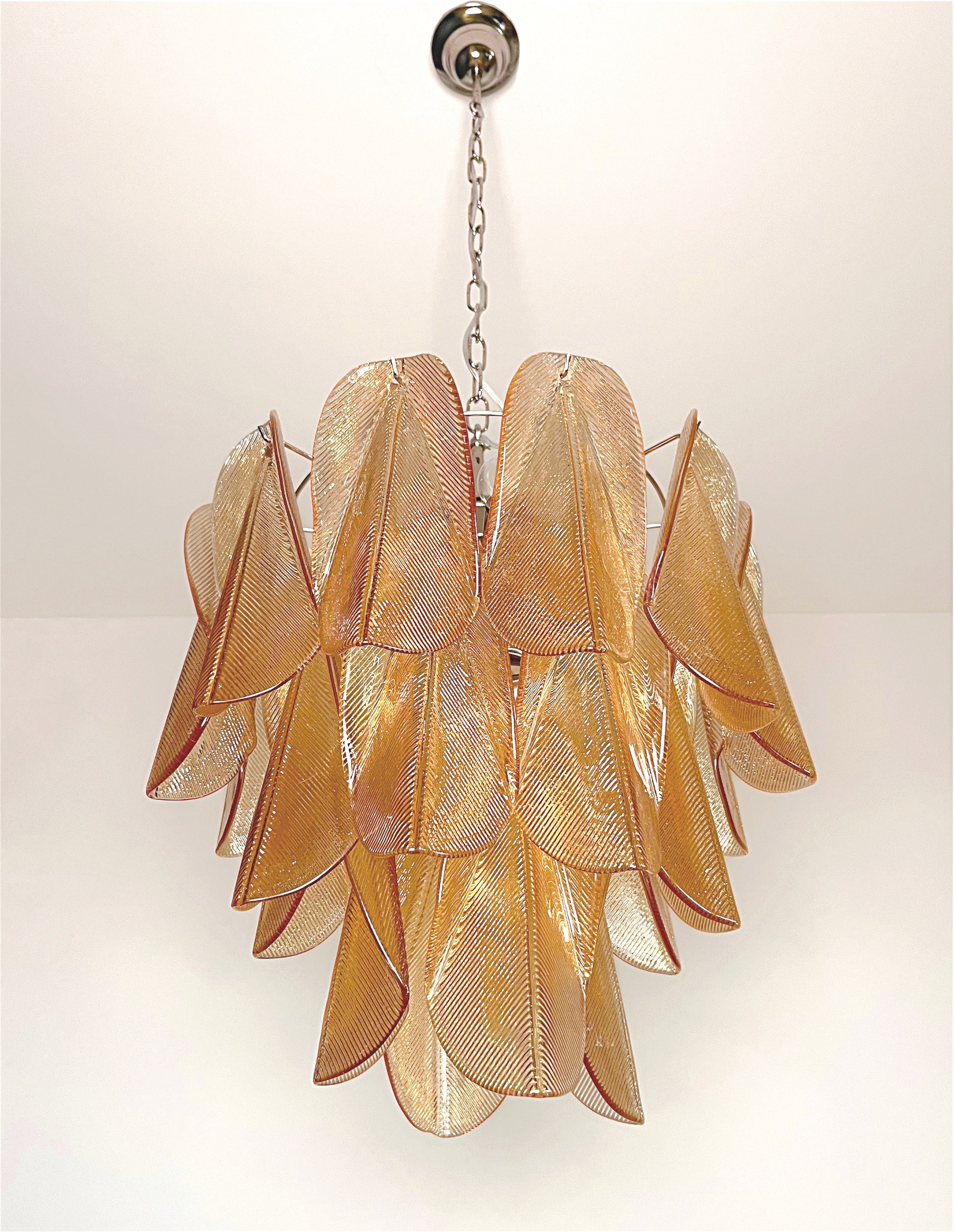 Lampadario Murano Rondini Ambra | Stile vintage Mazzega