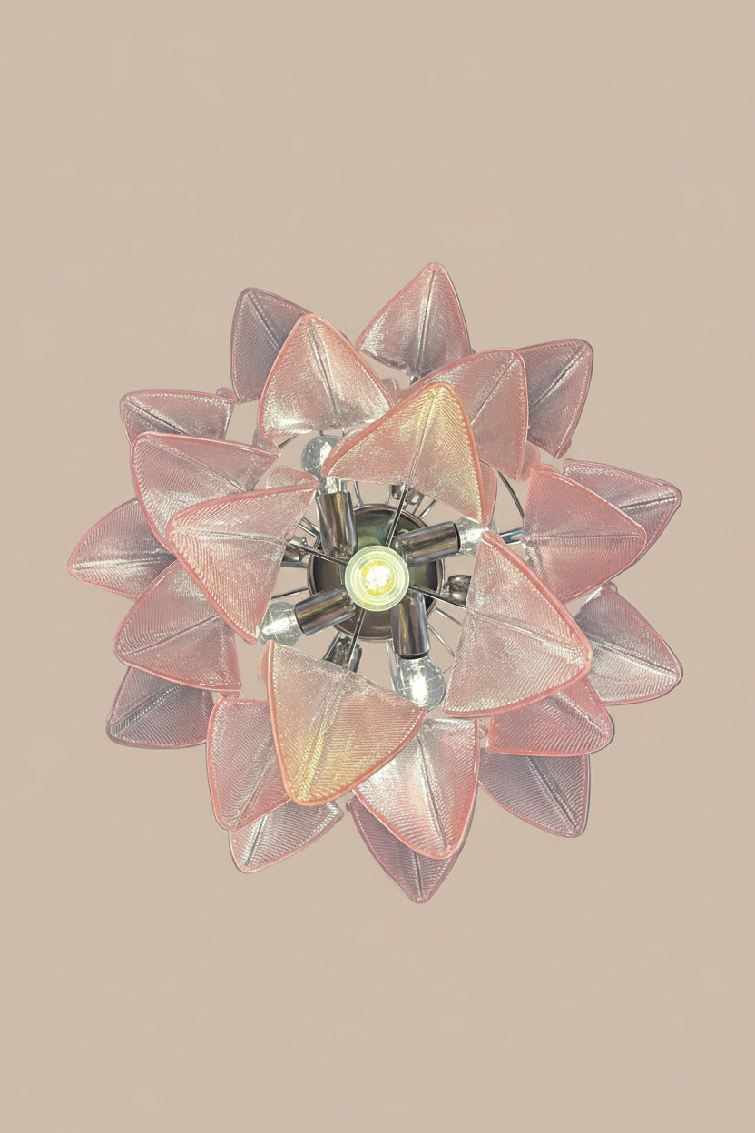 Lampadario Murano Glass Rosa Rondini | Stile vintage Mazzega