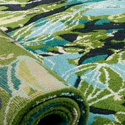 La Terra Pulsante | Tappeto annodato a mano in lana e seta di gelsomino