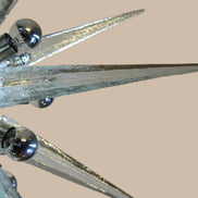 Lampadario Sputnik in Vetro di Murano Soffiato a Mano, 31 Elementi, Montatura in Nichel