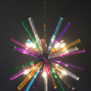 Lampadario Sputnik a Cristalli Multicolore, 30 prismi Triedri