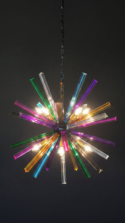 Multicolor Crystal Sputnik Chandelier, 30 Triedri Prisms