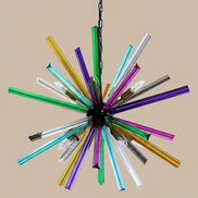 Lampadario Sputnik a Cristalli Multicolore, 30 prismi Triedri