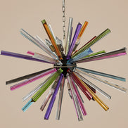 Lampadario Sputnik in Cristallo Multicolore, 50 Prismi Triedri