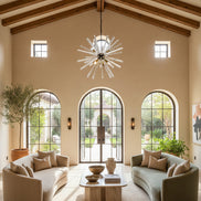 Lampadario Sputnik in cristallo, 30 prismi Triedri