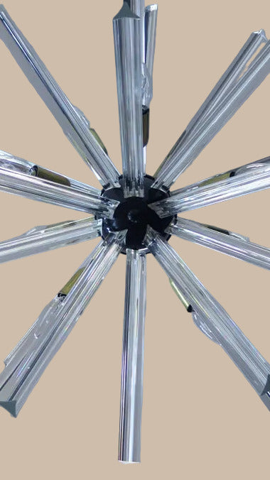 Lampadario Sputnik in cristallo, 30 prismi Triedri