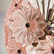 Lampadario Sputnik in Vetro Rosa, 51 Elementi, Montatura in Ottone Brunito