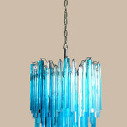 Lampadario con prismi di cristallo | Trasparente e blu