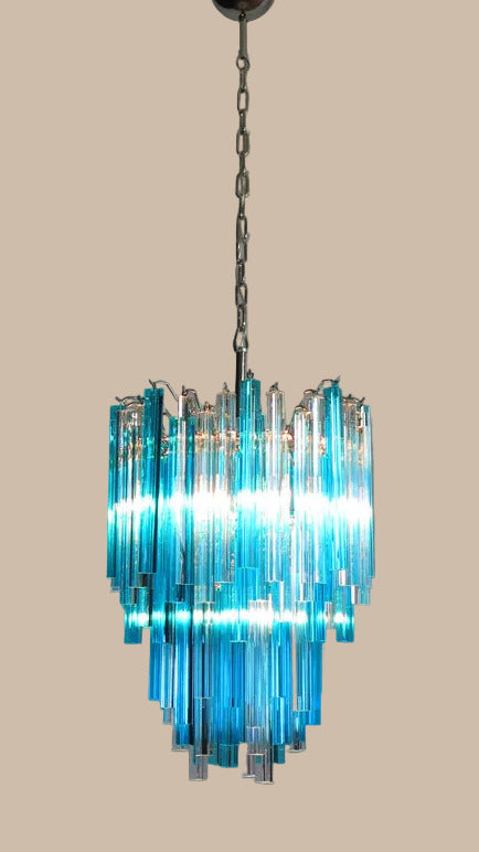 Crystal Prism Chandelier | Clear and Blue