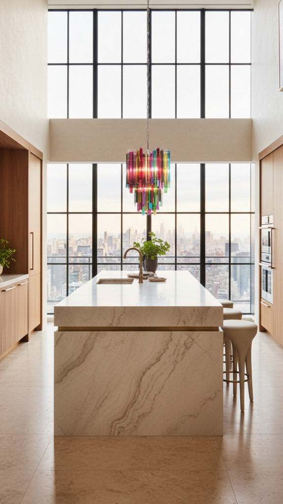 Lampadario a prisma di cristallo | Multicolore