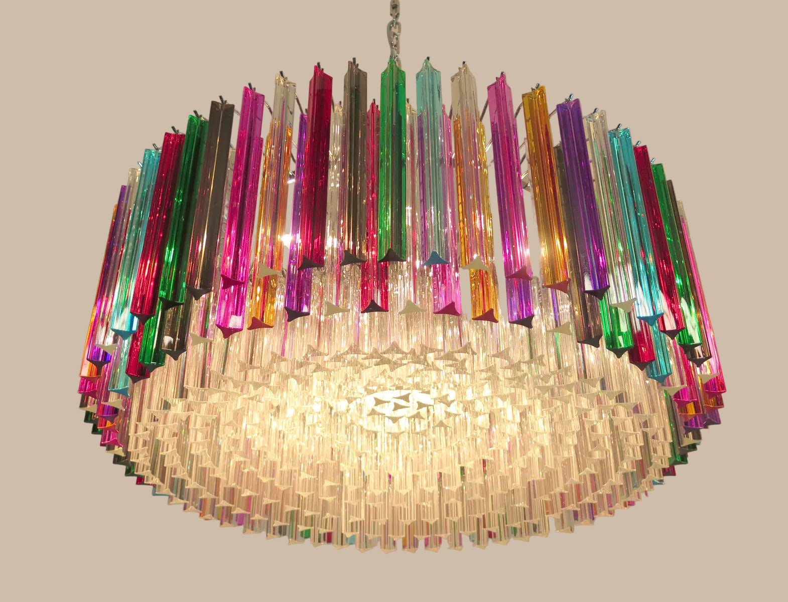 Lampadario Triedri | Multicolore e Trasparente