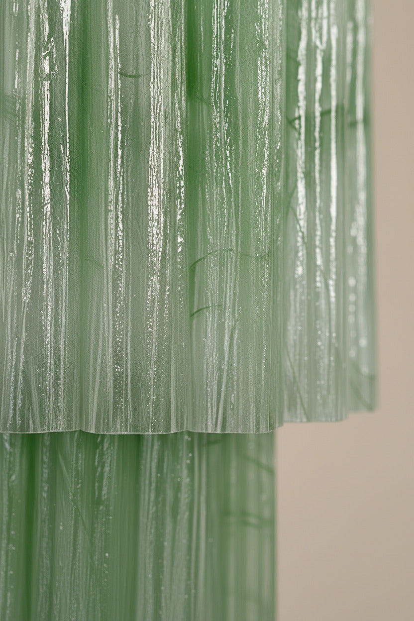 Applique Murano vetro alabastro verde a stella 13 tubi| Murano Shutters