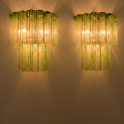 Applique Murano vetro alabastro verde a stella 13 tubi| Murano Shutters
