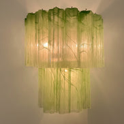 Applique Murano vetro alabastro verde a stella 13 tubi| Murano Shutters