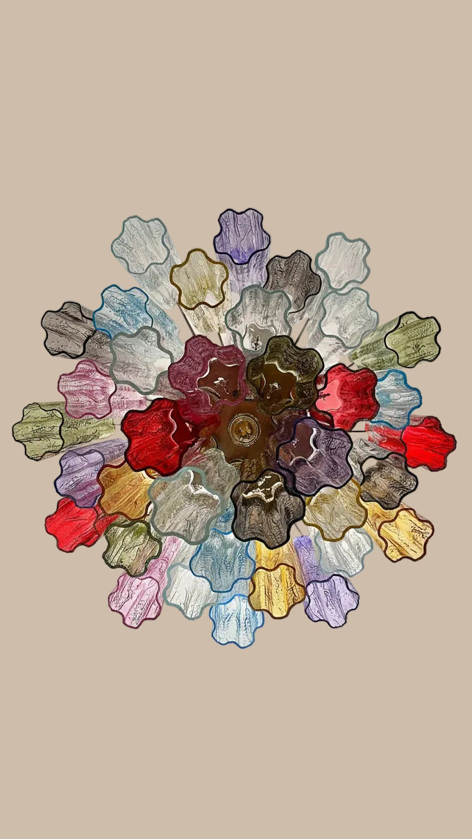 Lampadario a stella | 36 tubi, multicolore