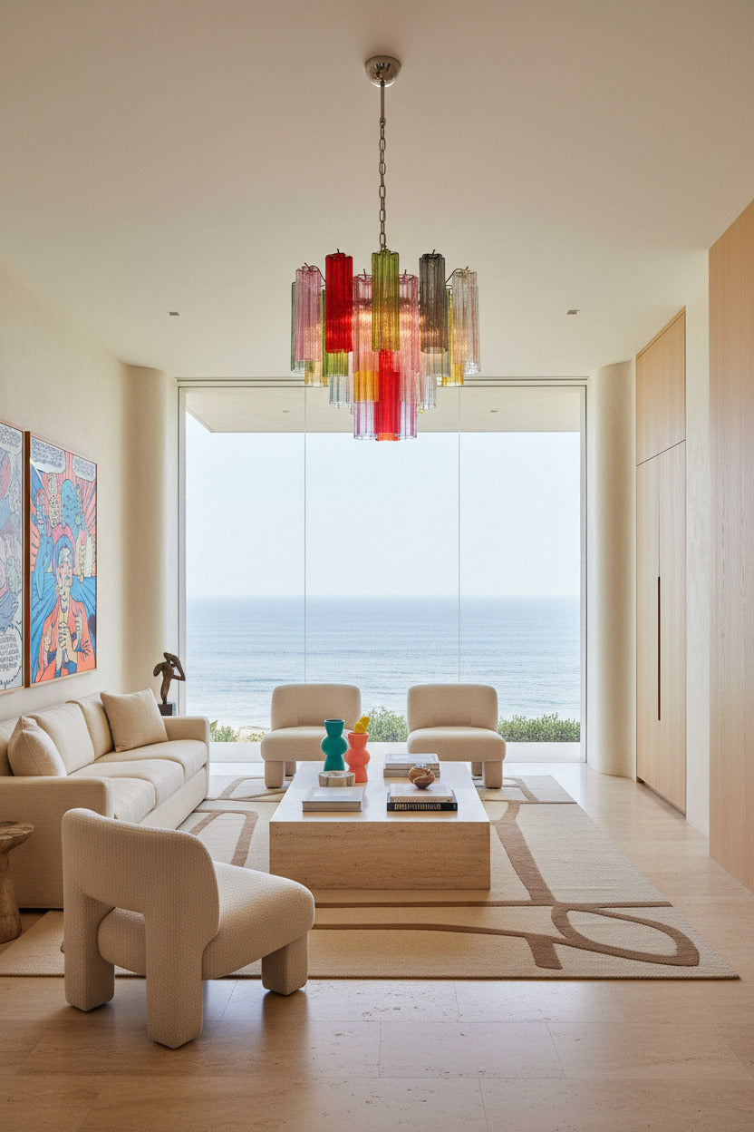 Lampadario a stella | 36 tubi, multicolore