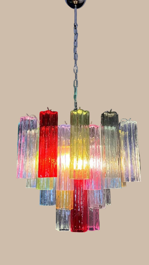 Lampadario a stella | 36 tubi, multicolore