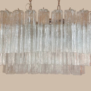Lampadario stella in vetro di Murano con 72 tubi trasparenti | Stile anni ’70