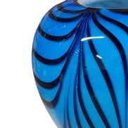 Vaso in vetro di Murano Fenicio, tecnica a incalmo, blu profondo e lattimo