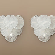 Applique italiane in alabastro bianco in stile Vistosi | coppia